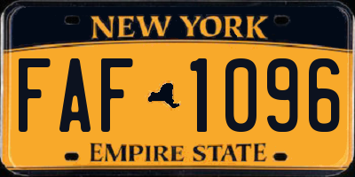 NY license plate FAF1096