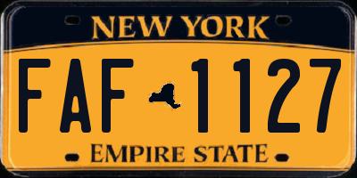 NY license plate FAF1127