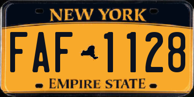 NY license plate FAF1128