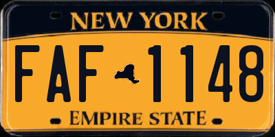 NY license plate FAF1148