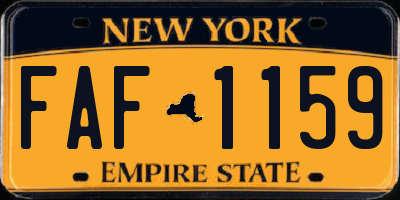 NY license plate FAF1159