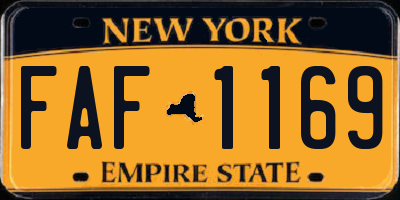 NY license plate FAF1169