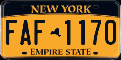 NY license plate FAF1170