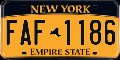 NY license plate FAF1186