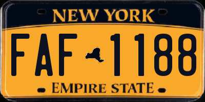 NY license plate FAF1188