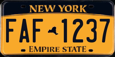 NY license plate FAF1237