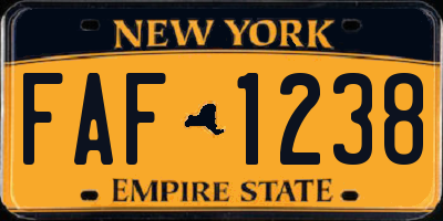 NY license plate FAF1238