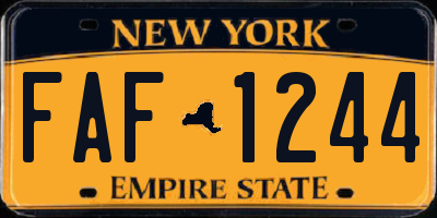 NY license plate FAF1244