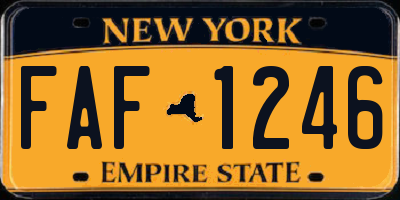 NY license plate FAF1246