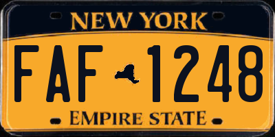 NY license plate FAF1248