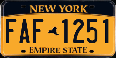 NY license plate FAF1251