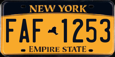 NY license plate FAF1253