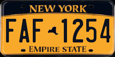 NY license plate FAF1254