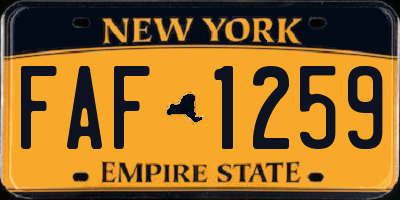 NY license plate FAF1259