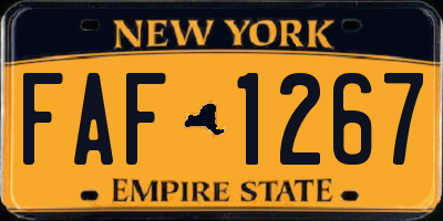 NY license plate FAF1267