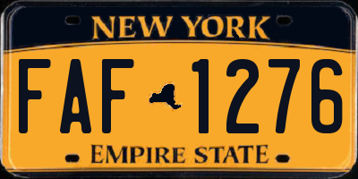 NY license plate FAF1276