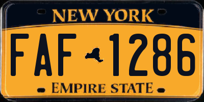 NY license plate FAF1286