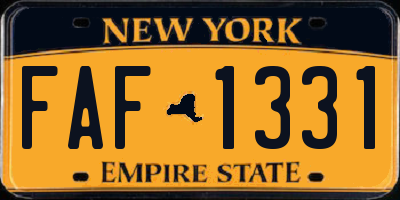 NY license plate FAF1331