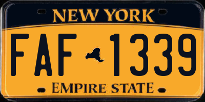 NY license plate FAF1339