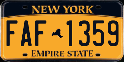 NY license plate FAF1359