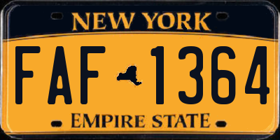 NY license plate FAF1364