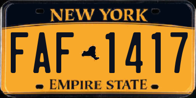 NY license plate FAF1417