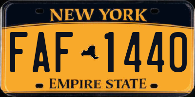 NY license plate FAF1440