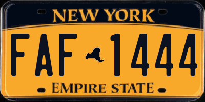 NY license plate FAF1444