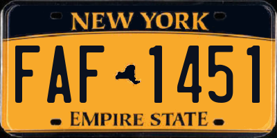 NY license plate FAF1451