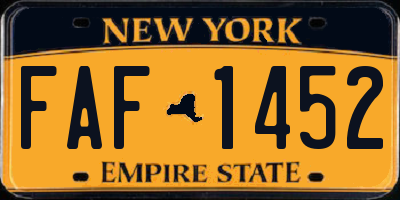 NY license plate FAF1452