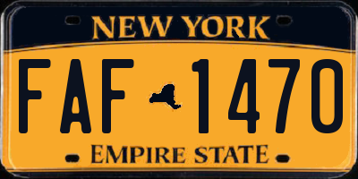 NY license plate FAF1470