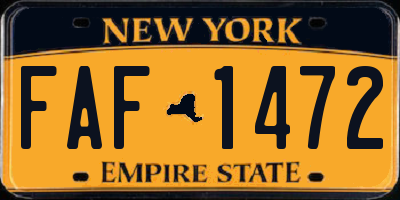 NY license plate FAF1472