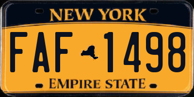 NY license plate FAF1498
