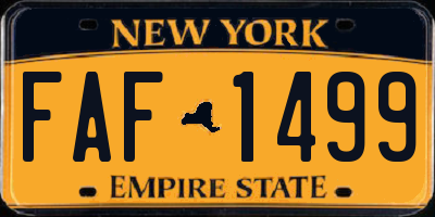 NY license plate FAF1499