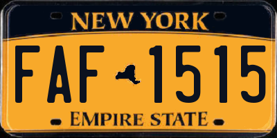 NY license plate FAF1515