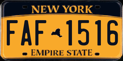 NY license plate FAF1516