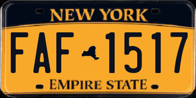 NY license plate FAF1517