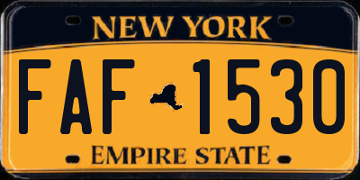 NY license plate FAF1530