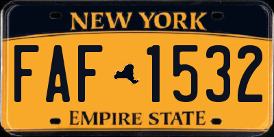 NY license plate FAF1532