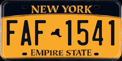 NY license plate FAF1541