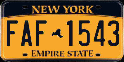 NY license plate FAF1543