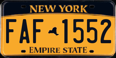 NY license plate FAF1552
