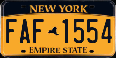 NY license plate FAF1554