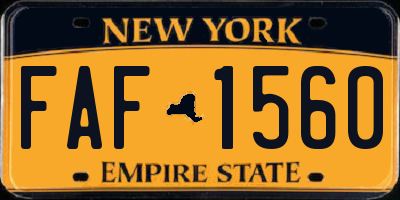 NY license plate FAF1560
