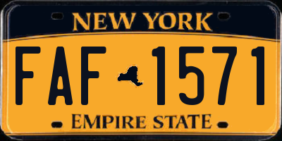 NY license plate FAF1571