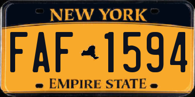 NY license plate FAF1594