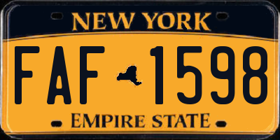 NY license plate FAF1598