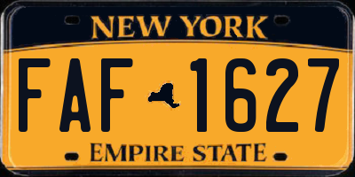 NY license plate FAF1627