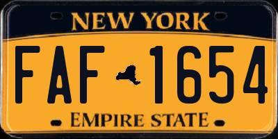 NY license plate FAF1654