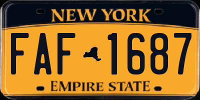 NY license plate FAF1687